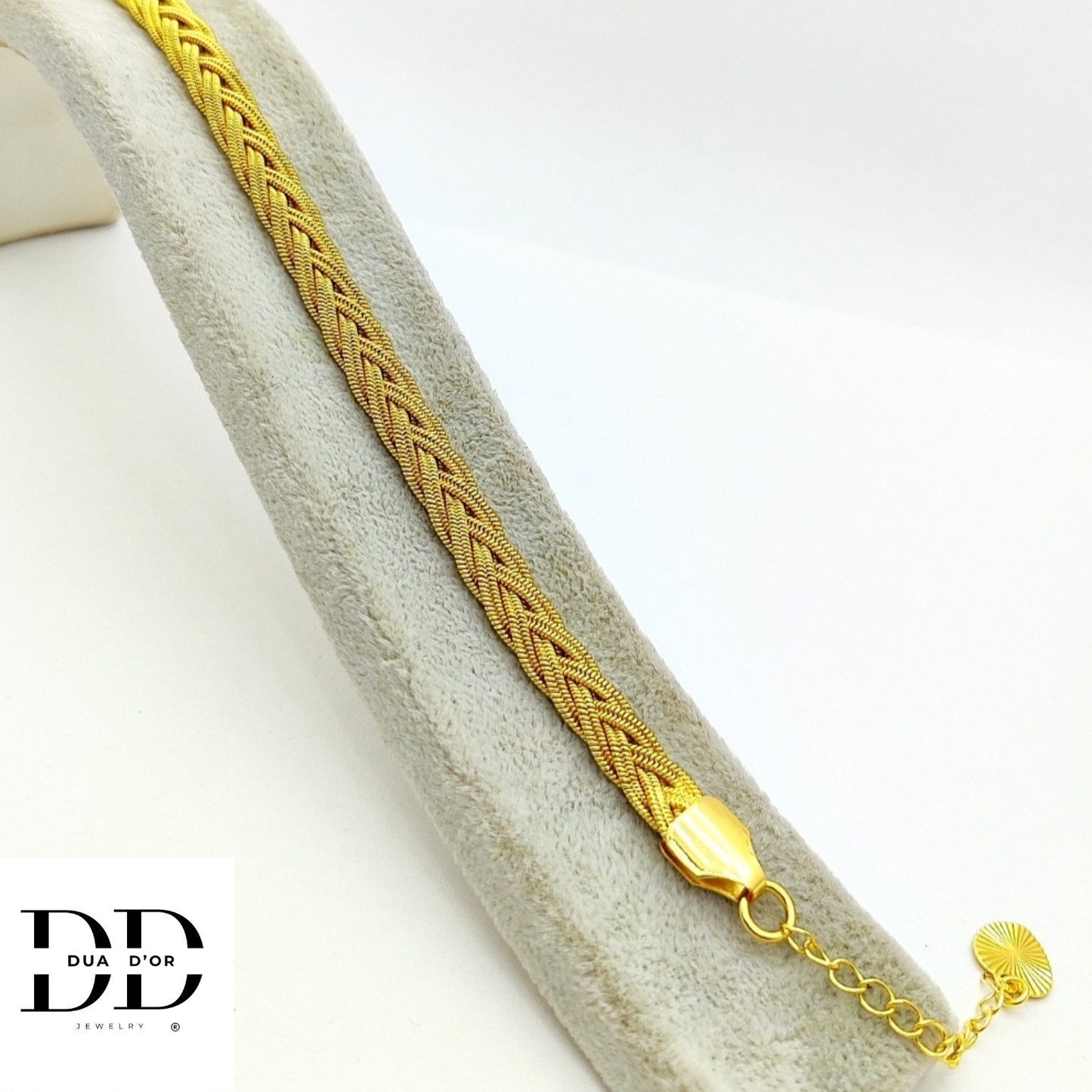 Golden Weave, Fijn Gevlochten Armband