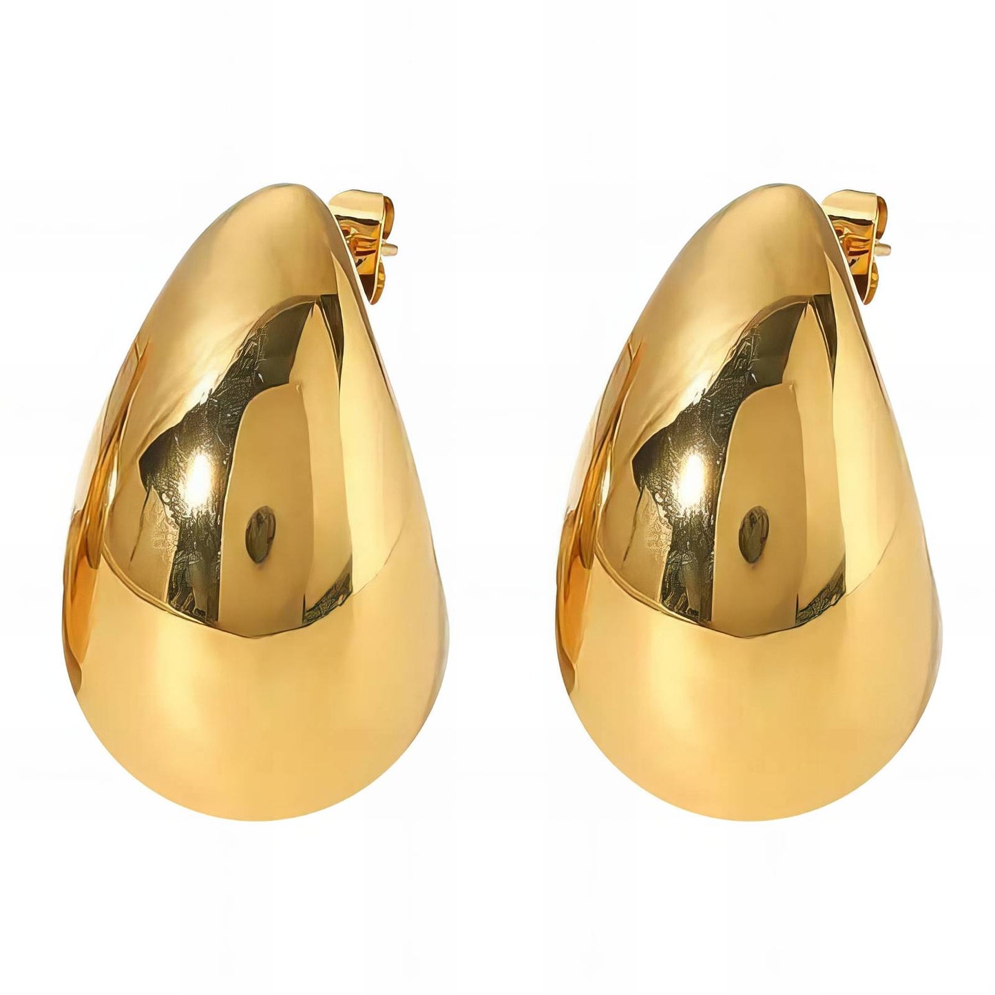Teardrop Bold Hoops Oorbellen, Goud 18K Goud Omhuld