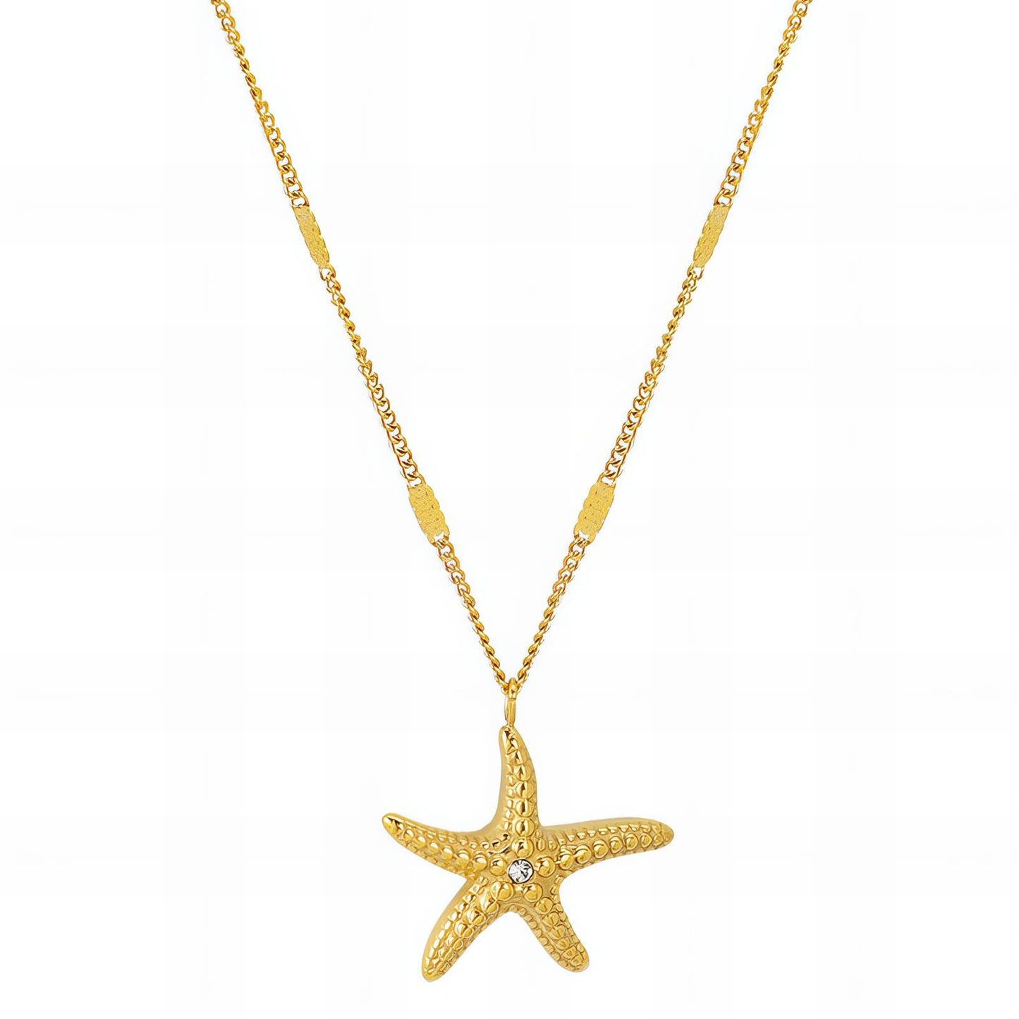 Starfish Charm Halsketting, 18K Goud Omhuld