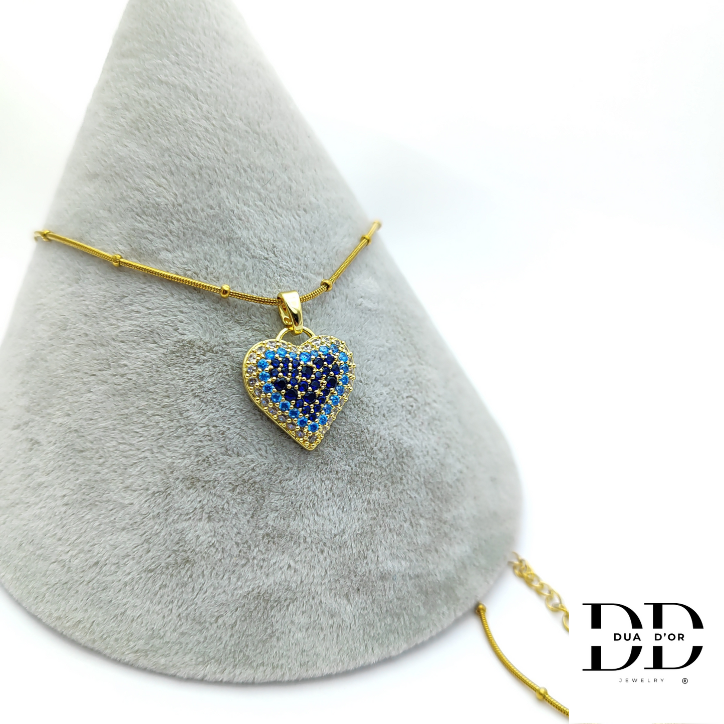 Blue Heart Glow Halsketting