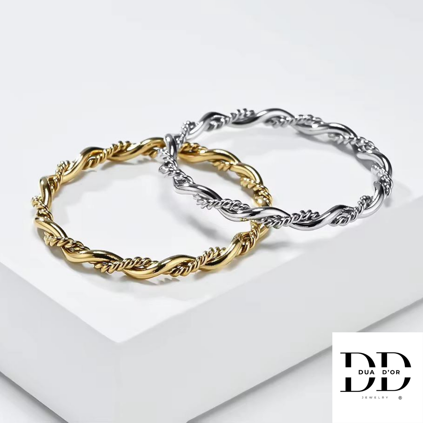 Twisted Ring, Goud/Zilver