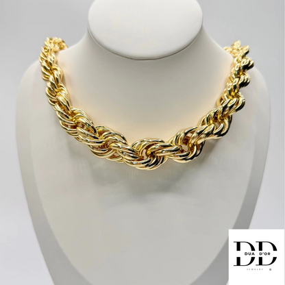 Hiphop Chunky Halsketting Goud/Zilver