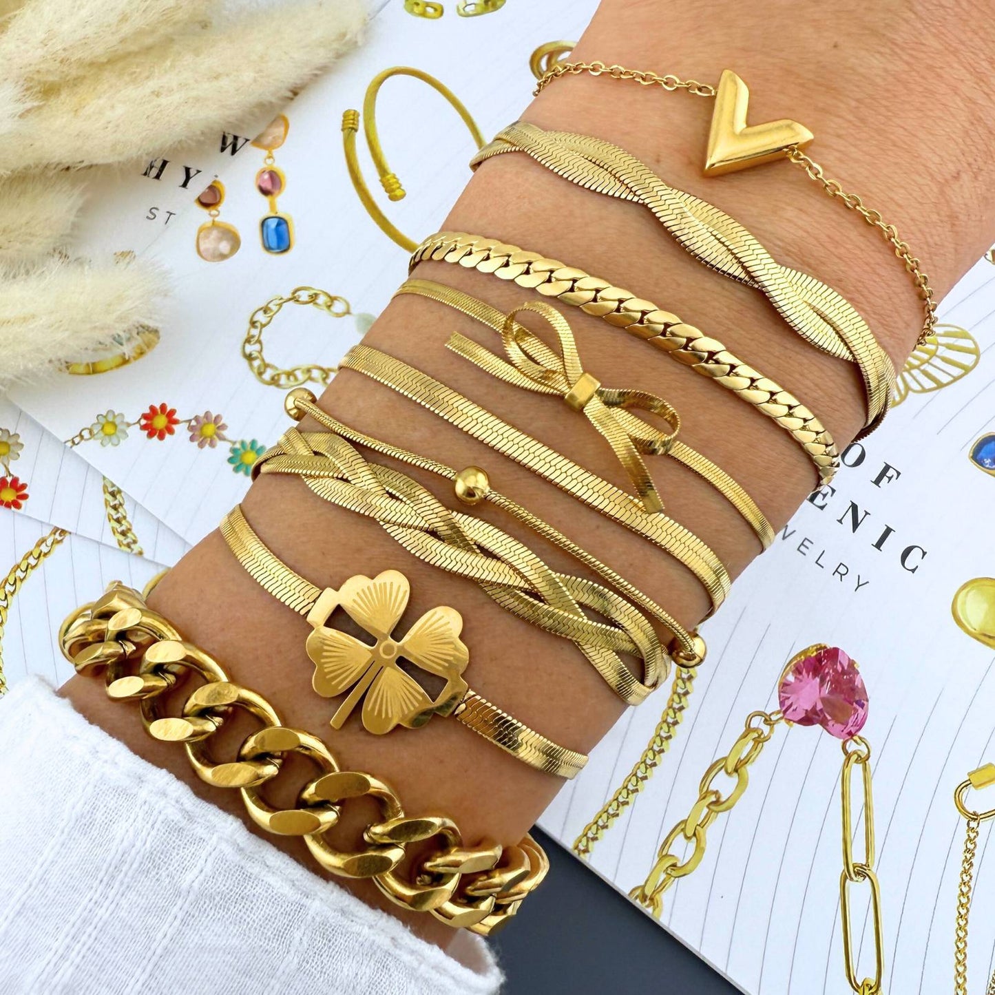 Twist Luxe Armband, 18K Goud Omhuld