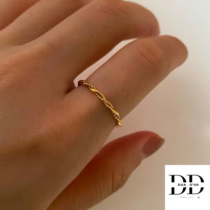 Twisted Ring, Goud/Zilver