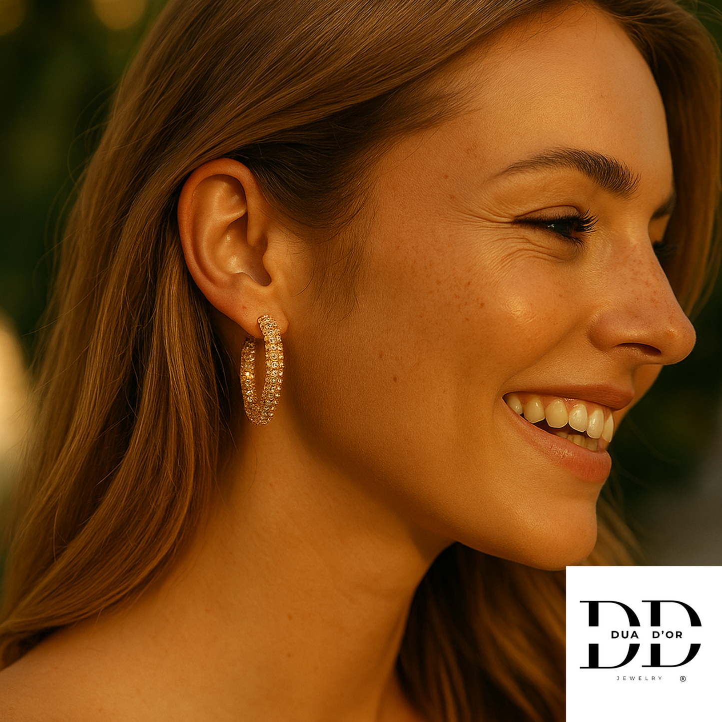 Luxe Hoop Zirconia Oorbellen