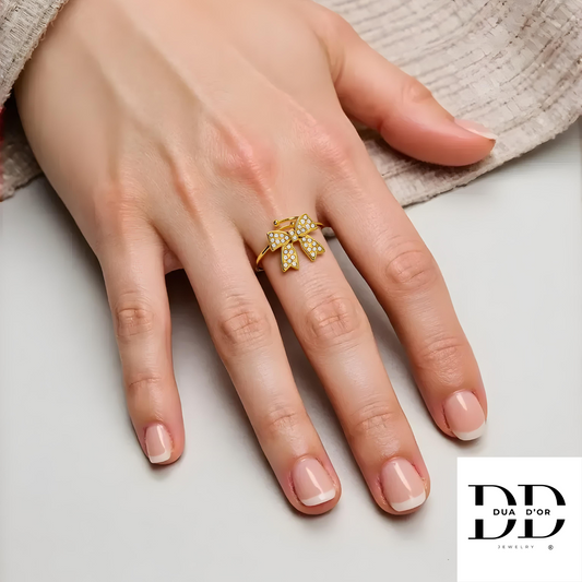 Fleur D'OR Ring, Met Cubic Zirconia