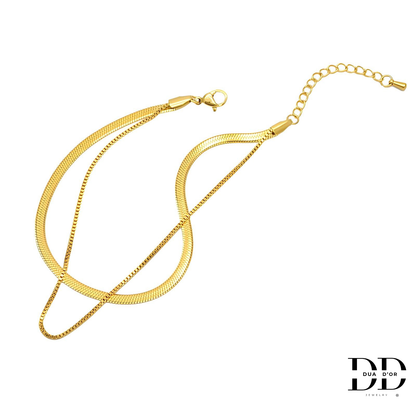 Duo Gold Glow Enkelketting