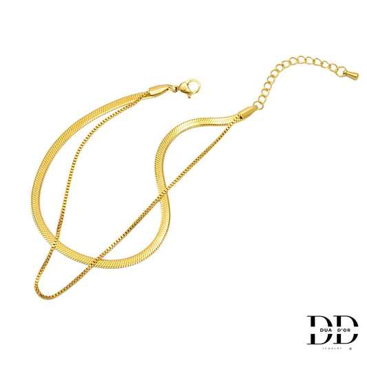 Duo Gold Glow Enkelketting