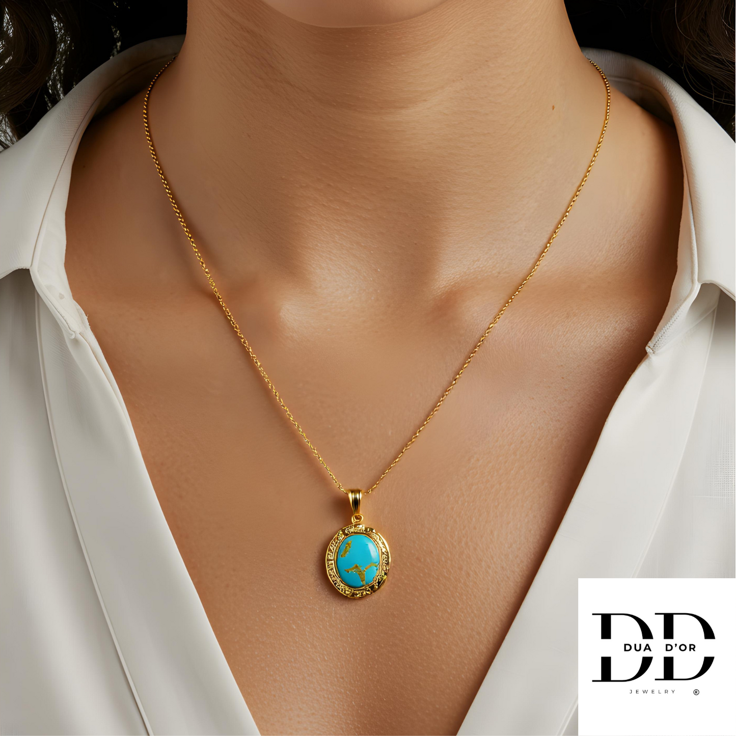 Golden Turquoise Halsketting