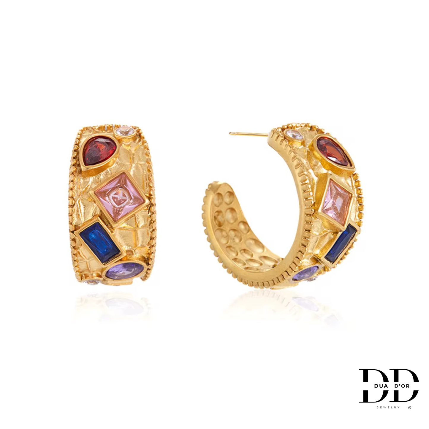 Luna Gem Hoops Oorbellen
