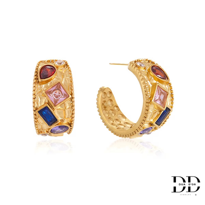 Luna Gem Hoops Oorbellen