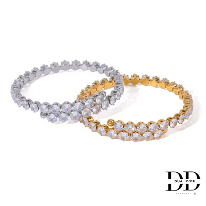 Double Row Armband Goud/Zilver