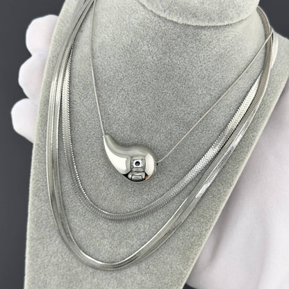 Zilveren Slangen Halsketting, Stainless Steel