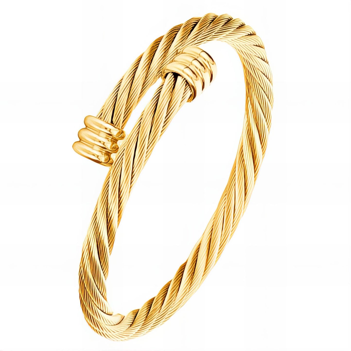 Twist Cable Bangle, 18K Goud Omhuld