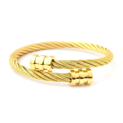 Twist Cable Bangle, 18K Goud Omhuld