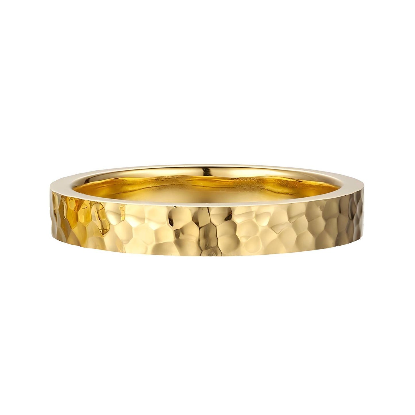 Hammered Gold Ring, 18K Goud Omhuld