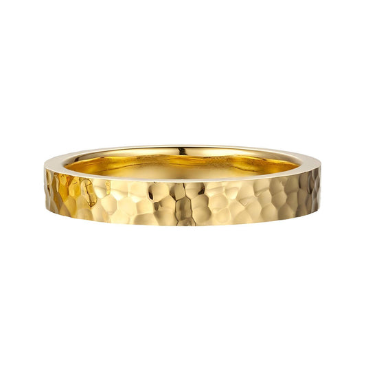 Hammered Gold Ring, 18K Goud Omhuld