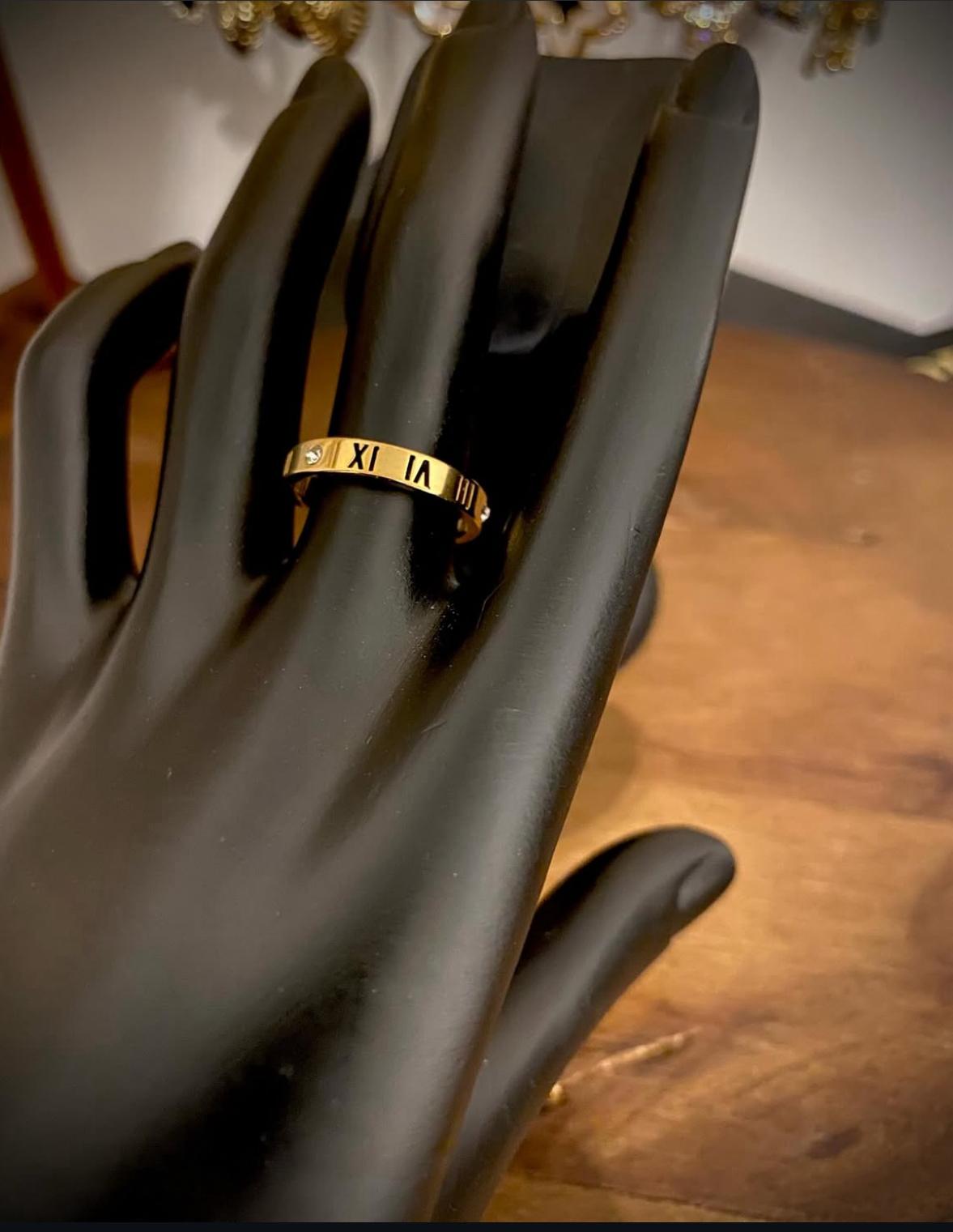 Luxe Signet Ring, 18K Goud met Zirconia Accenten