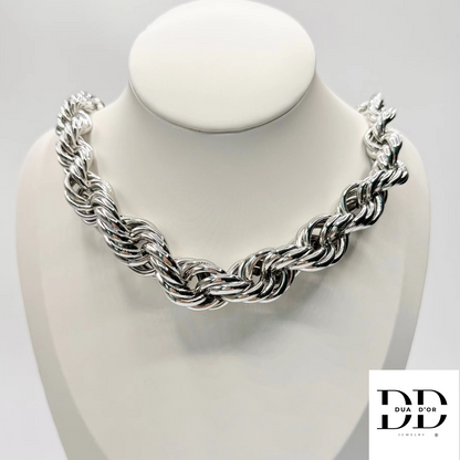 Hiphop Chunky Halsketting Goud/Zilver