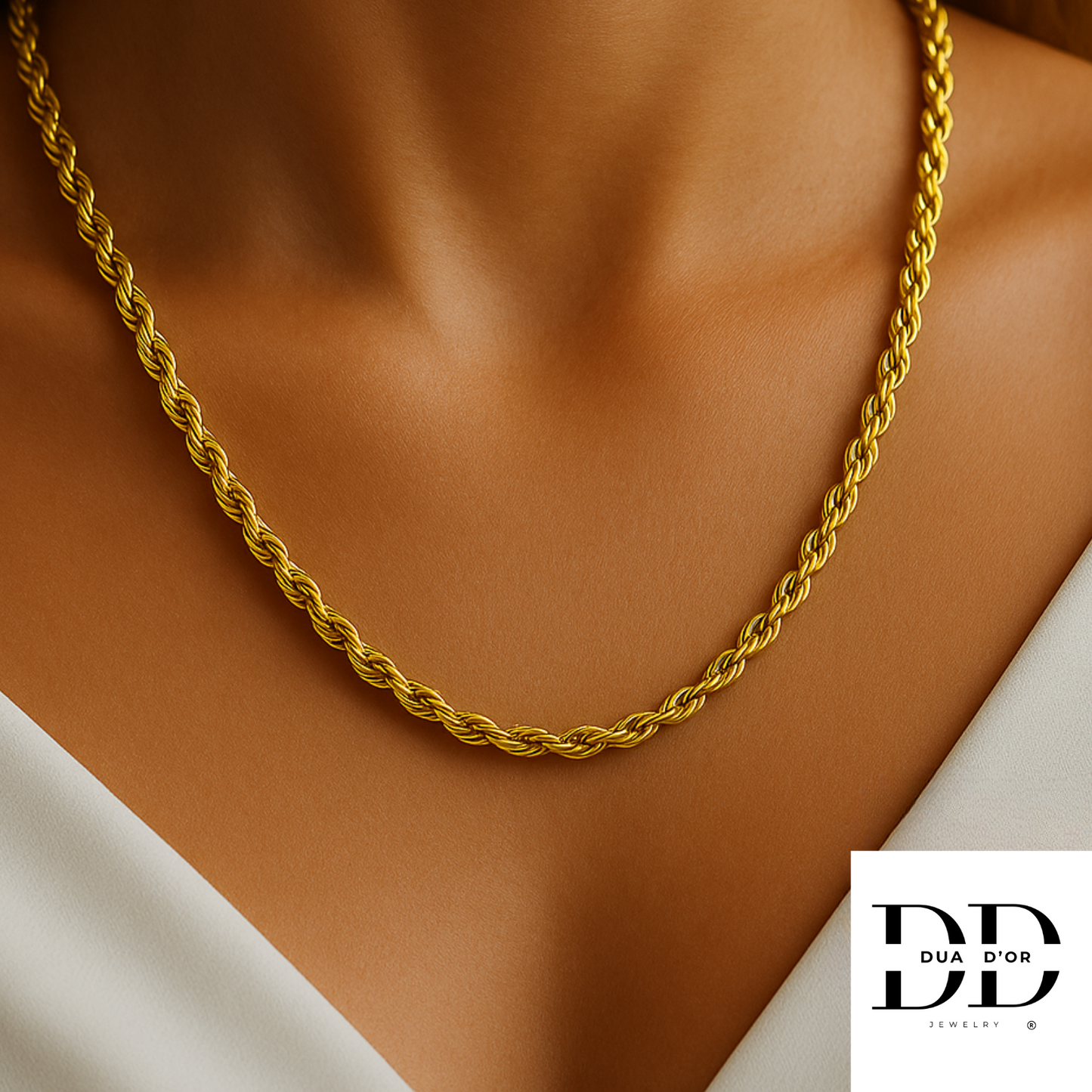 Halsketting Dua-Luxe Lang, Goud Omhuld