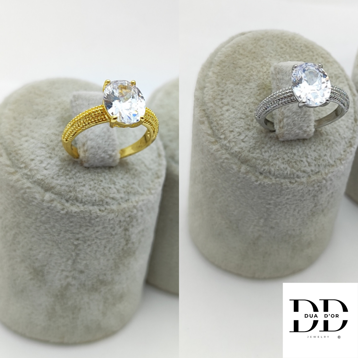 Diamond zircon Ring Goud/Zilver