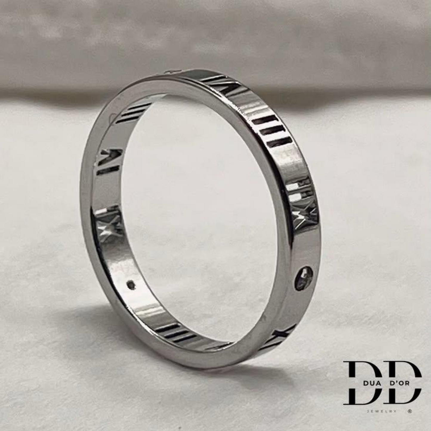 Aurum Roman Ring, 18K Goud/Zilver Kleur