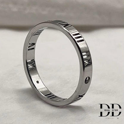 Aurum Roman Ring, 18K Goud/Zilver Kleur