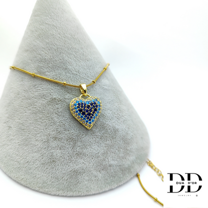 Blue Heart Glow Halsketting