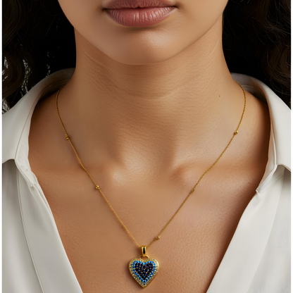 Blue Heart Glow Halsketting