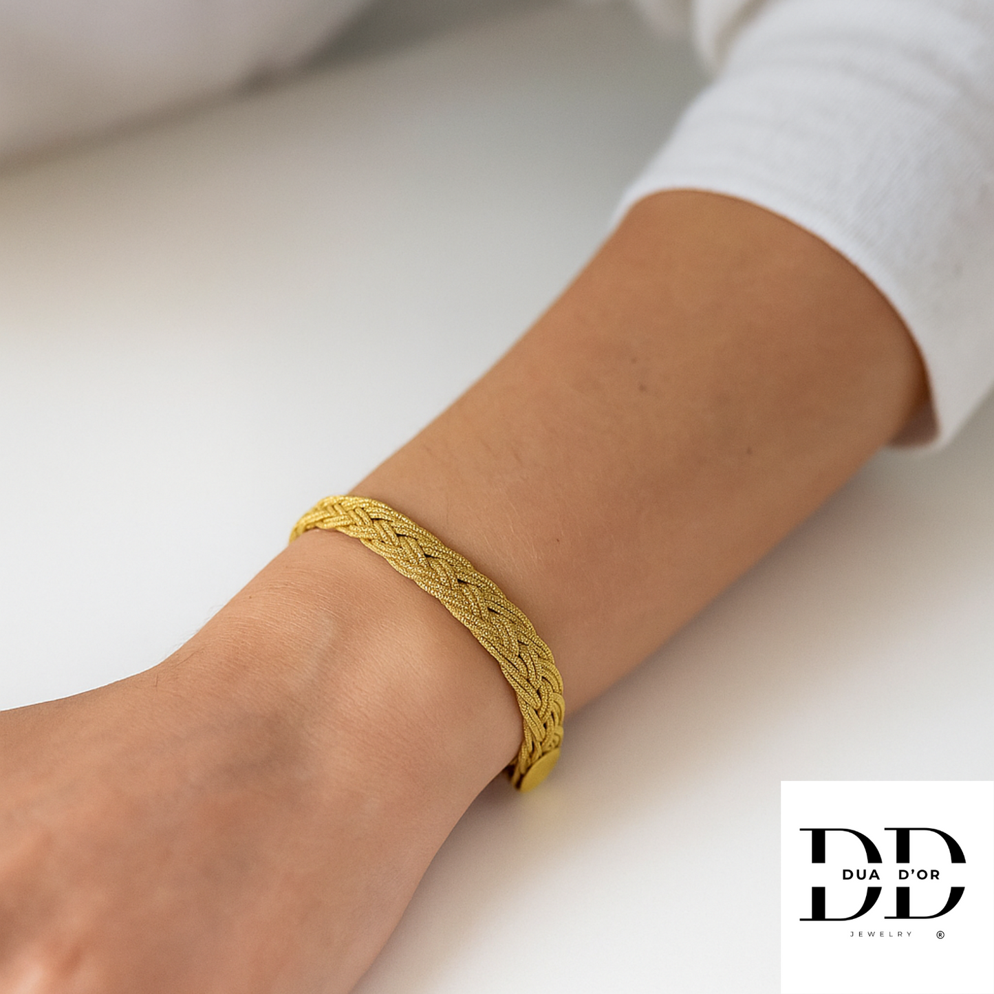 Golden Weave Bold Fijn gevlochten Armband