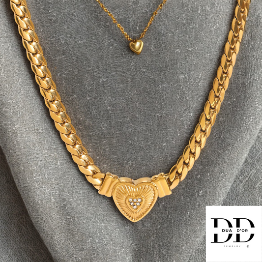 Halsketting hart Love, Goud Omhuld